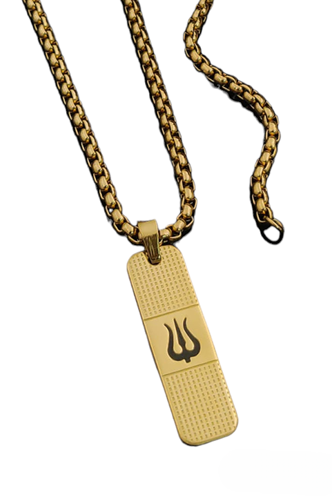 Black Trishul Chain Pendant for Men