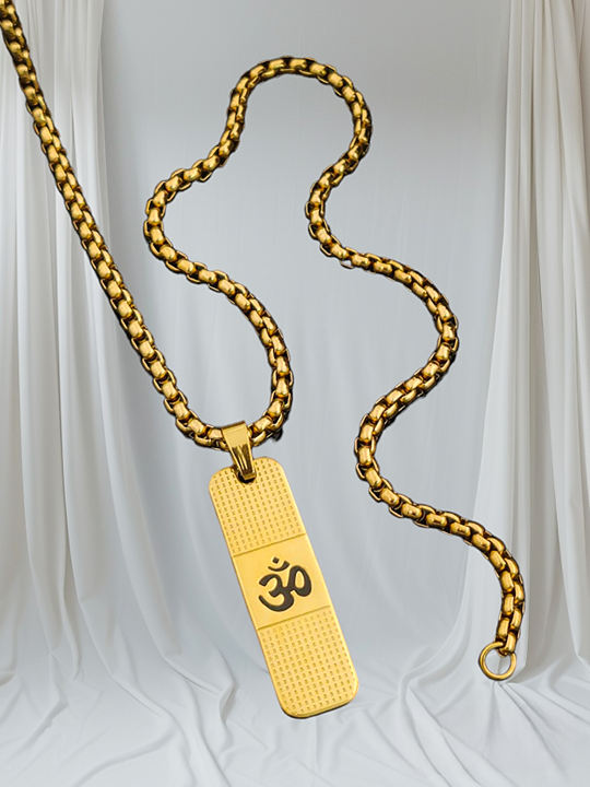 Om Black Chain Pendant for Men