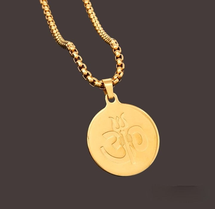 Om Trishul Chain Pendant for Men