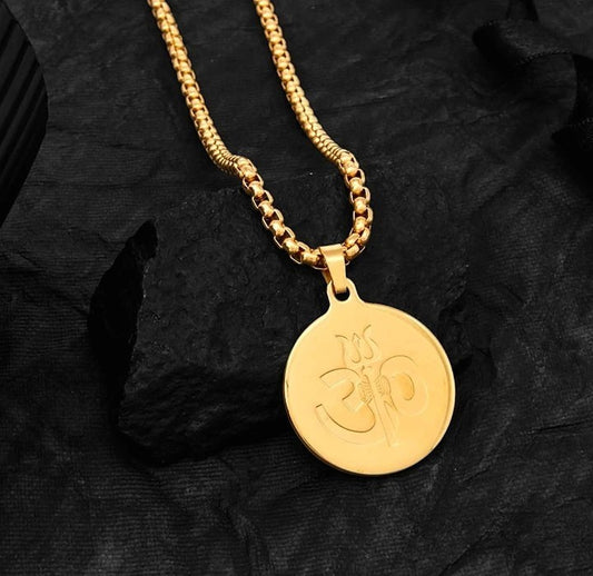 Om Trishul Chain Pendant for Men