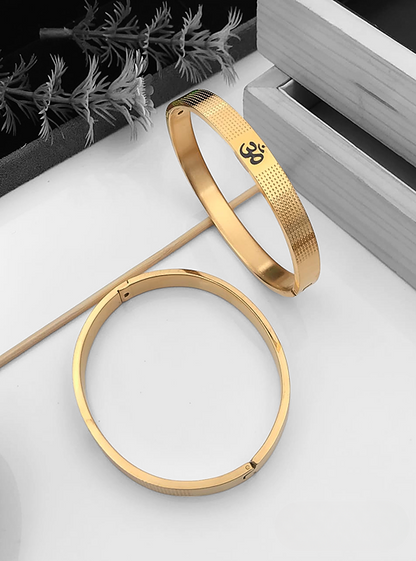 Om Solid Gold Plated Men's Kada