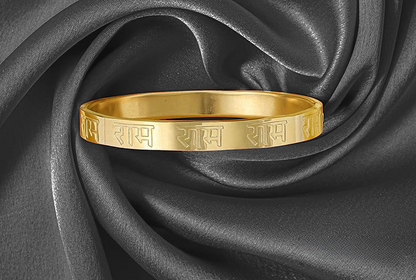 Shree Ram Solid Gold Plated Men's Kada