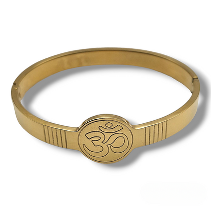 Powerful Om Solid Gold Plated Men's Kada